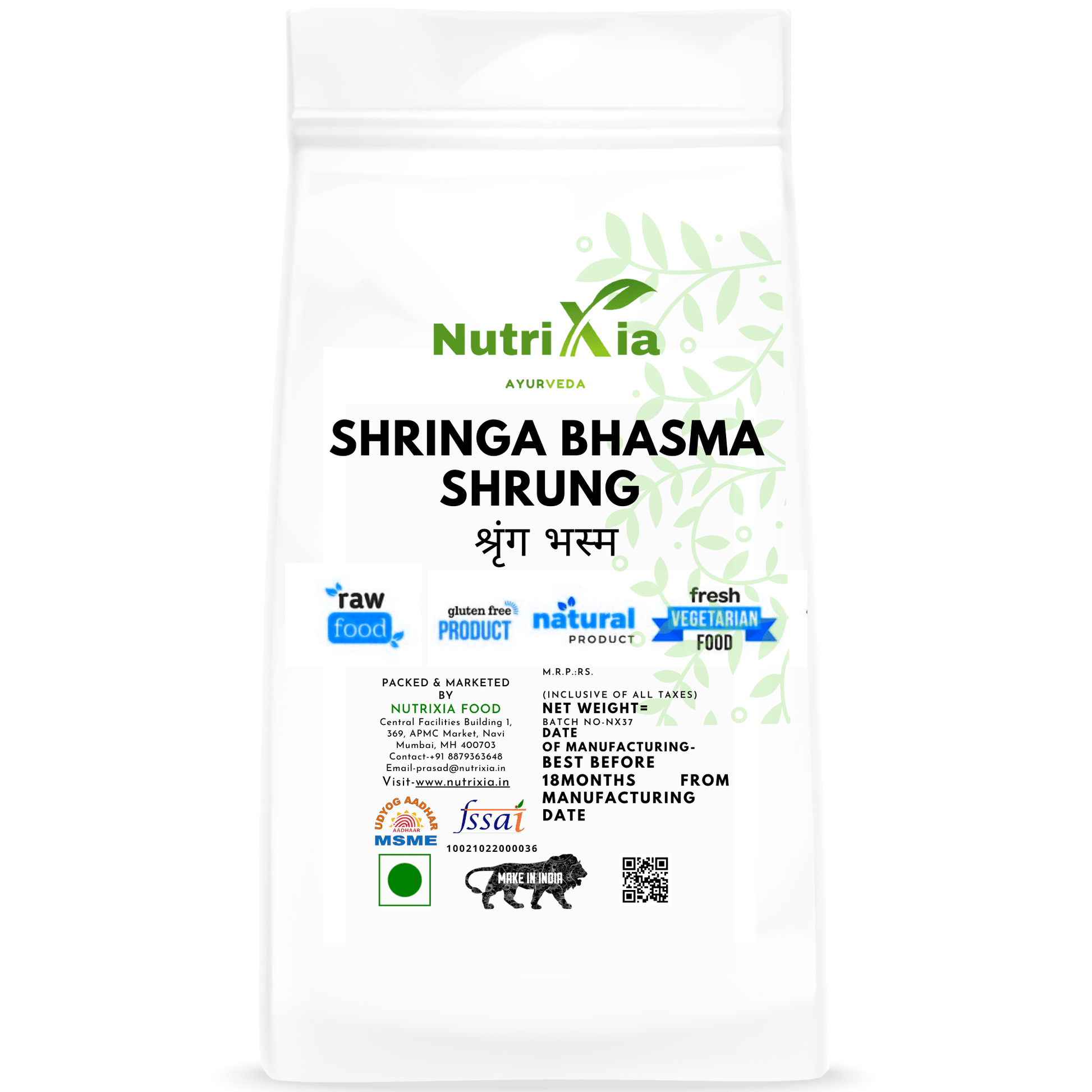 Shringa Bhasma Shrung- श्रृंग भस्म -Nutrixia Food