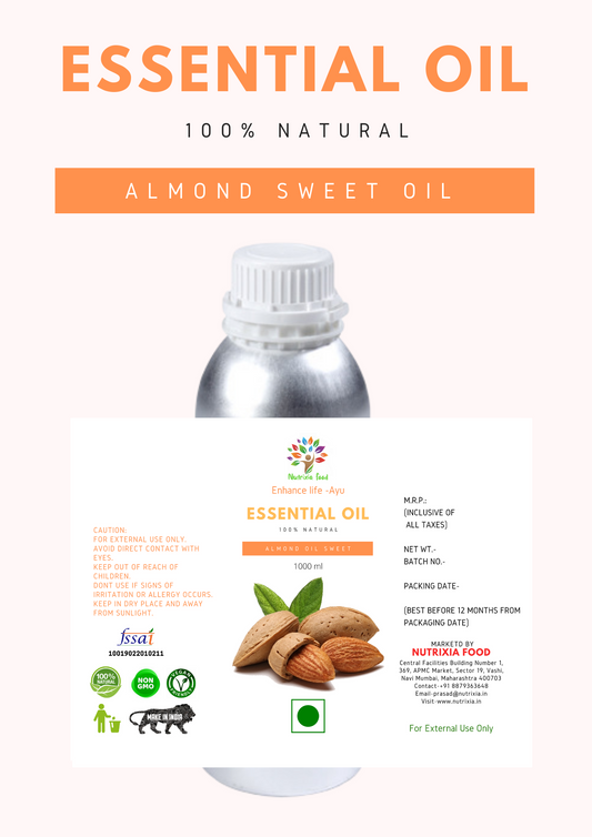 Almond Sweet Oil - 1 Liter -Nutrixia Food