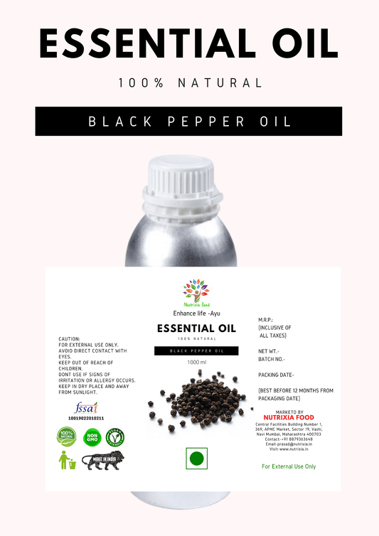 Black Pepper Oil - 1 Liter -Nutrixia Food