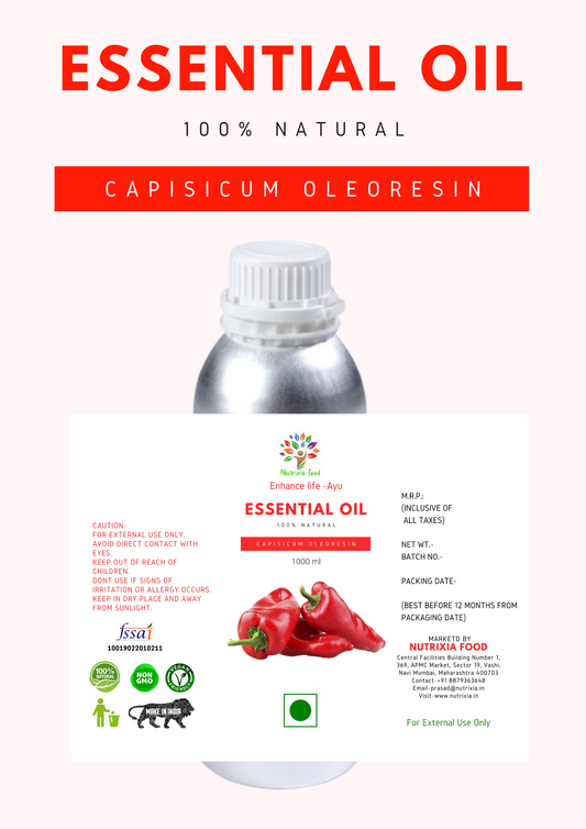 CAPSICUM OLEORESIN Oil - 1 Liter -Nutrixia Food