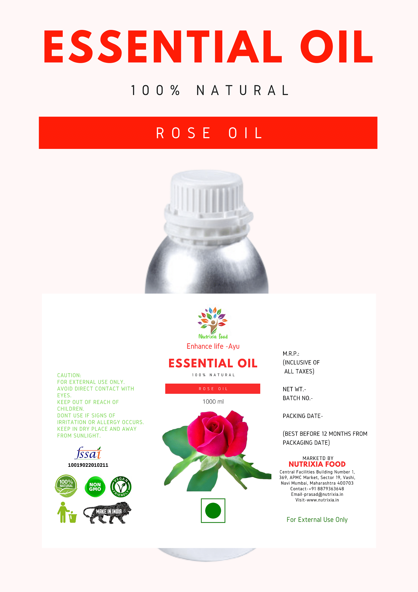 ROSE OIL -Nutrixia Food