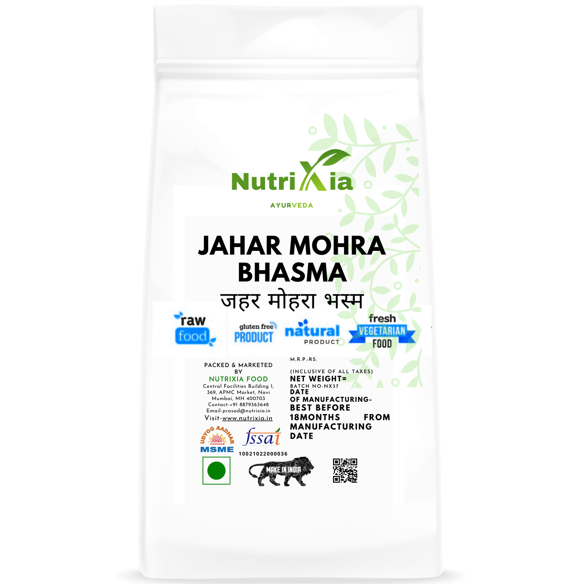 Jahar Mohra Bhasma जहर मोहरा भस्म -Nutrixia Food